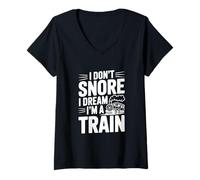 Mujer Yo No Ronco Sueño Soy Un Tren Camiseta Cuello V