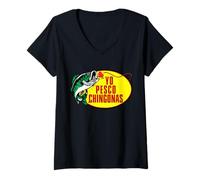 Mujer Yo Pesco Latinas Chingonas Cabronas Matching Costumes Camiseta Cuello V