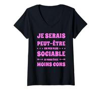 Mujer Yo podría ser un poco más sociable humor divertido regalo Camiseta Cuello V