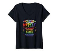 Mujer Yo Puedo controlarme a mí Mismo Cita Motivacional Desarrollo Personal Camiseta Cuello V