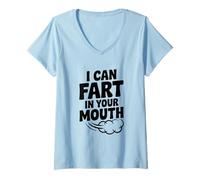 Mujer Yo Puedo Pedo en tu Boca Broma hilarante Camiseta Cuello V