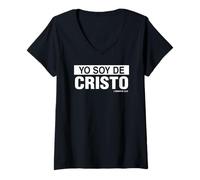 Mujer Yo Soy de Cristo, Jesus Bible Verse Religious Christian Camiseta Cuello V