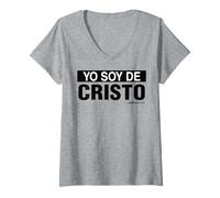 Mujer Yo Soy De Cristo Jesus Camiseta Cuello V