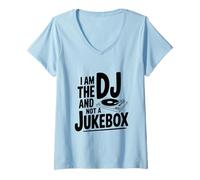 Mujer Yo Soy el DJ No un Jukebox Camiseta Cuello V