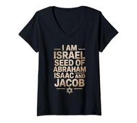 Mujer Yo soy Israel Simiente De Abraham Isaac y Jacob Camiseta Cuello V