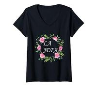 Mujer Yo soy La Jefa Soy el Jefa Dia De Los Muertos Camiseta Cuello V