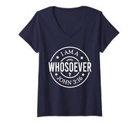 Mujer Yo Soy quien Dios Cristiano Hombres Mujeres Cristianos Camiseta Cuello V