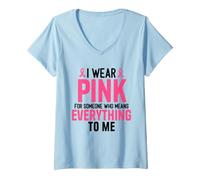 Mujer Yo Uso Rosa para Alguien Que Significa Todo Cinta atrevida Camiseta Cuello V