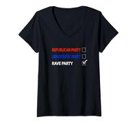 Mujer Yo Voto Rave Party | Funny House Music Camiseta Cuello V