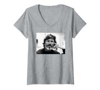 Mujer Yo y Bobby Mcgee Cantante Kris Kristofferson en 1982 Camiseta Cuello V