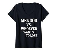 Mujer Yo Y Dios Vs Quien Quiere Perder Camiseta Cuello V