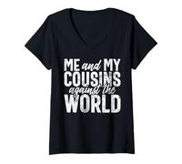 Mujer Yo y mis primos contra el mundo primo Camiseta Cuello V