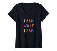 Mujer Yo Yam Lo que Yam Camiseta Cuello V