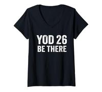 Mujer YOD 26 Año de la Democracia 2026 Estar allí Camiseta Cuello V