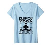 Mujer Yoga es para Personas Inteligentes Mujeres Instructor de Yoga Divertido Camiseta Cuello V