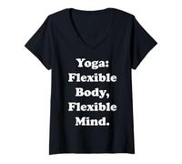 Mujer Yoga Flexible Body Flexible Mind Relaxation Balance Camiseta Cuello V
