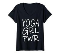 Mujer Yoga Girl Power GRL PWR - Camiseta para Mujer Camiseta Cuello V