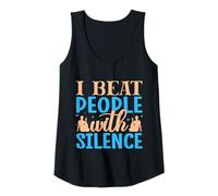 Mujer Yoga I Beat People With Silence Yoga Divertido Camiseta sin Mangas