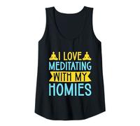 Mujer Yoga I Love Meditating with My Homies Yoga Divertido Camiseta sin Mangas