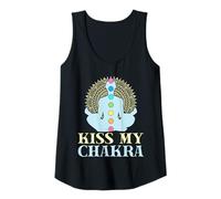 Mujer Yoga Kiss My Chakra Yoga Divertido Camiseta sin Mangas