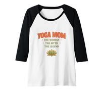 Mujer Yoga Mom The Woman, Mito y Leyenda Divertido Regalo para Madres Camiseta Manga Raglan