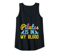 Mujer Yoga Pilates Is In My Blood Yoga Divertido Camiseta sin Mangas