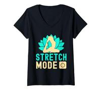 Mujer Yoga Stretch Mode On Yoga Divertido Camiseta Cuello V