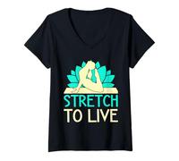 Mujer Yoga Stretch To Live Yoga Divertido Camiseta Cuello V