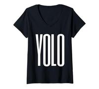 Mujer Yolo You Only Live Once Camiseta Cuello V