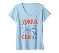 Mujer Yorkie Mom Club Yorkshire Terrier Dog Owner Mom Mothers Day Camiseta Cuello V