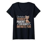 Mujer Yorkie Yorkshire Terrier Perro Camiseta Cuello V