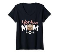 Mujer Yorkie Yorkshire Terrier Perro Camiseta Cuello V