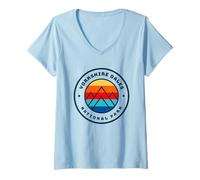 Mujer Yorkshire Dales National Park Gran Bretaña Inglaterra Reino Unido Camiseta Cuello V