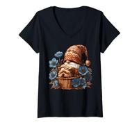 Mujer Yorkshire Terrier Gnome Dad For Flower Lover And Yorkie Mom Camiseta Cuello V
