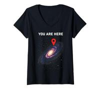 Mujer You Are Here Galaxy Space Universe Astronomy Gift Camiseta Cuello V