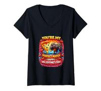 Mujer You Are My Match Valentines Day Love Boyfriend Girl Camiseta Cuello V