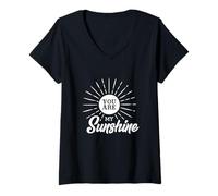 Mujer You Are My Sunshine Vibes Positive Vibes Declaración Divertida Felicidad Camiseta Cuello V