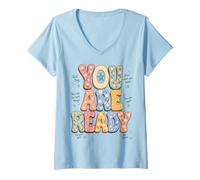 Mujer You Are Ready Testing Week Test Day Teachers Students Camiseta Cuello V