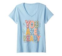 Mujer You Are Ready Testing Week Test Day Teachers Students Camiseta Cuello V