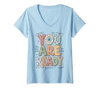 Mujer You Are Ready Testing Week Test Day Teachers Students Camiseta Cuello V