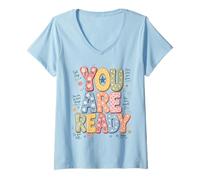 Mujer You Are Ready Testing Week Test Day Teachers Students Camiseta Cuello V