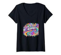 Mujer You Are Unstoppable - Cita Motivacional Abstracta - S35 Camiseta Cuello V