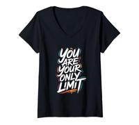 Mujer You Are Your Only Limit - Cita inspiradora Motivacional Camiseta Cuello V