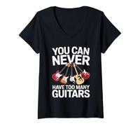 Mujer You Can Never Have Too Many Guitars Funny Guitar Player Camiseta Cuello V