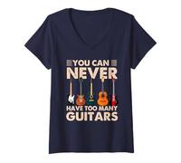 Mujer You Can Never Have Too Many Guitars Music Guitar Camiseta Cuello V