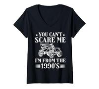 Mujer You Can’t Scare Me I’m From the 1990s Retro Car Camiseta Cuello V