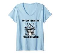 Mujer You Can't ASUME I'm A Drummer Funny Halloween Meme Camiseta Cuello V