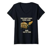 Mujer You Can't Have Your Cake and Eat It Too - Funny Cartoon Coll Camiseta Cuello V