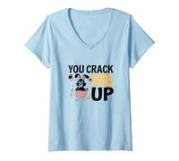 Mujer You Crack Me Up Caza de chocolate con huevos de Pascua Camiseta Cuello V