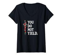 Mujer You Do Not Yield Bookish Dark Romance Smutty Book Lover Smut Camiseta Cuello V